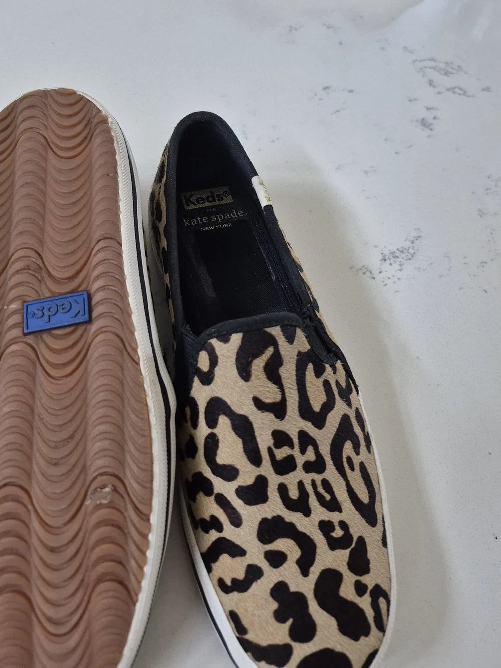 Keds Leopard Slip-On Sneakers - Tan & Black